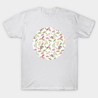 Christmas Loose Floral Watercolor T-Shirt